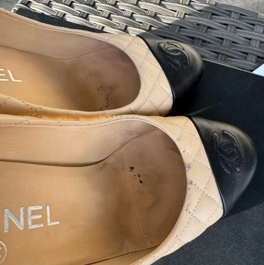Chanel Quilted Two-Tone Heel Pumps