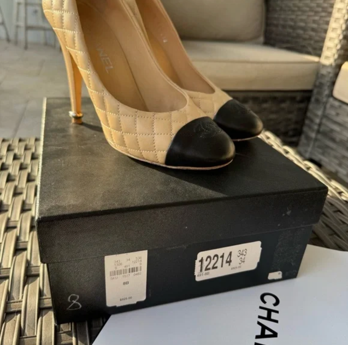 Chanel Quilted Two-Tone Heel Pumps
