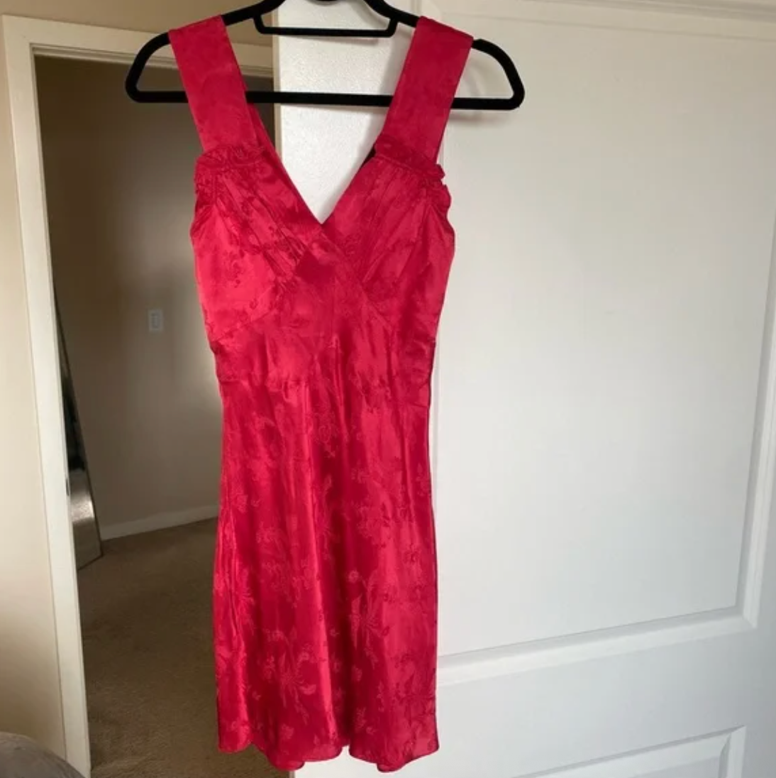 Realisation Par The Roxy Silk Mini Dress in Red Dragon