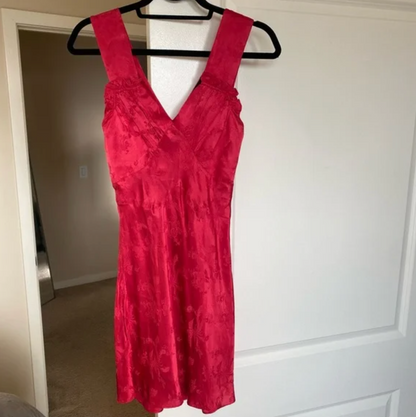 Realisation Par The Roxy Silk Mini Dress in Red Dragon