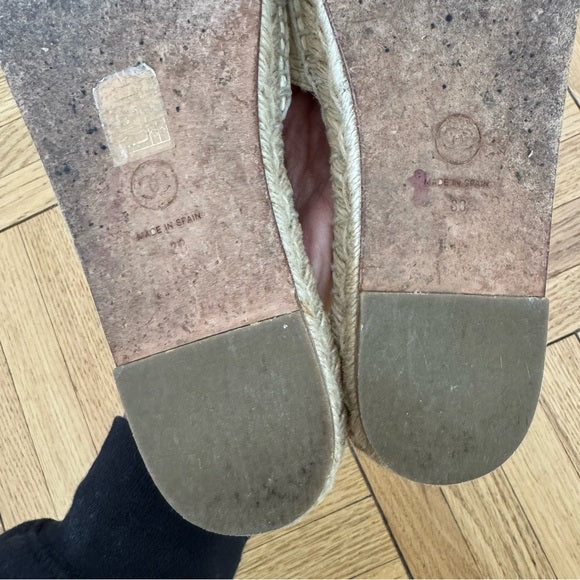 Chanel Interlocking CC Logo Espadrilles Slides