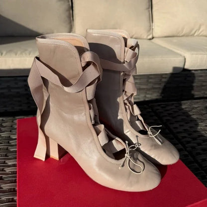 Valentino Garavani lace bow ballet boots