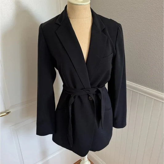 Liz Claiborne Vintage Black Belted Blazer