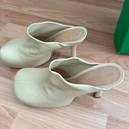 Bottega Veneta The Bold Leather Mule in Butter