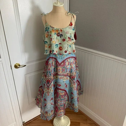 HEMANT AND NANDITA Eros Tasseled Kerchief Midi Dress