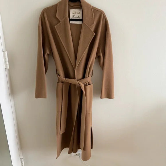 Aritzia Wilfred Handed Coat in Camel