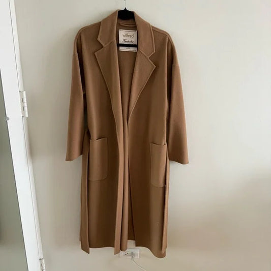 Aritzia Wilfred Handed Coat in Camel
