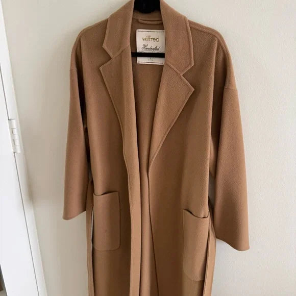 Aritzia Wilfred Handed Coat in Camel